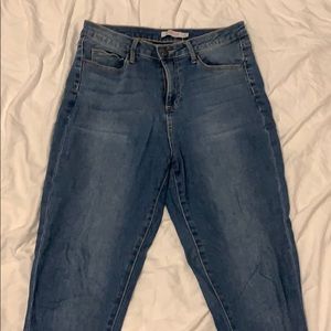High waisted denim Capri jegging